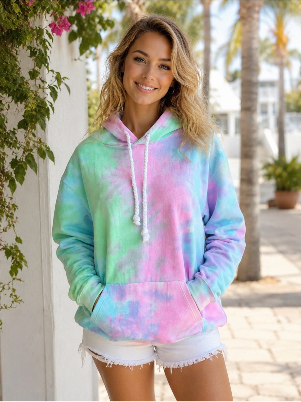 EXIST brand sherbet colors hooded sweatshirt